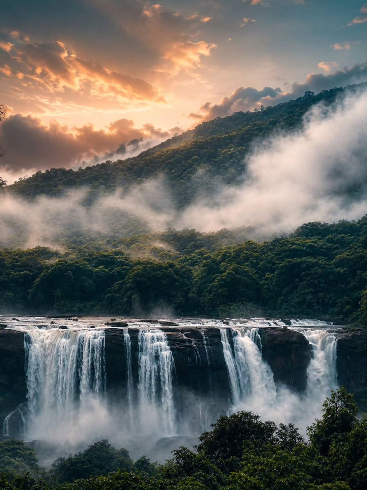 Athirappilly waterfall in the Western Ghats, Kerala