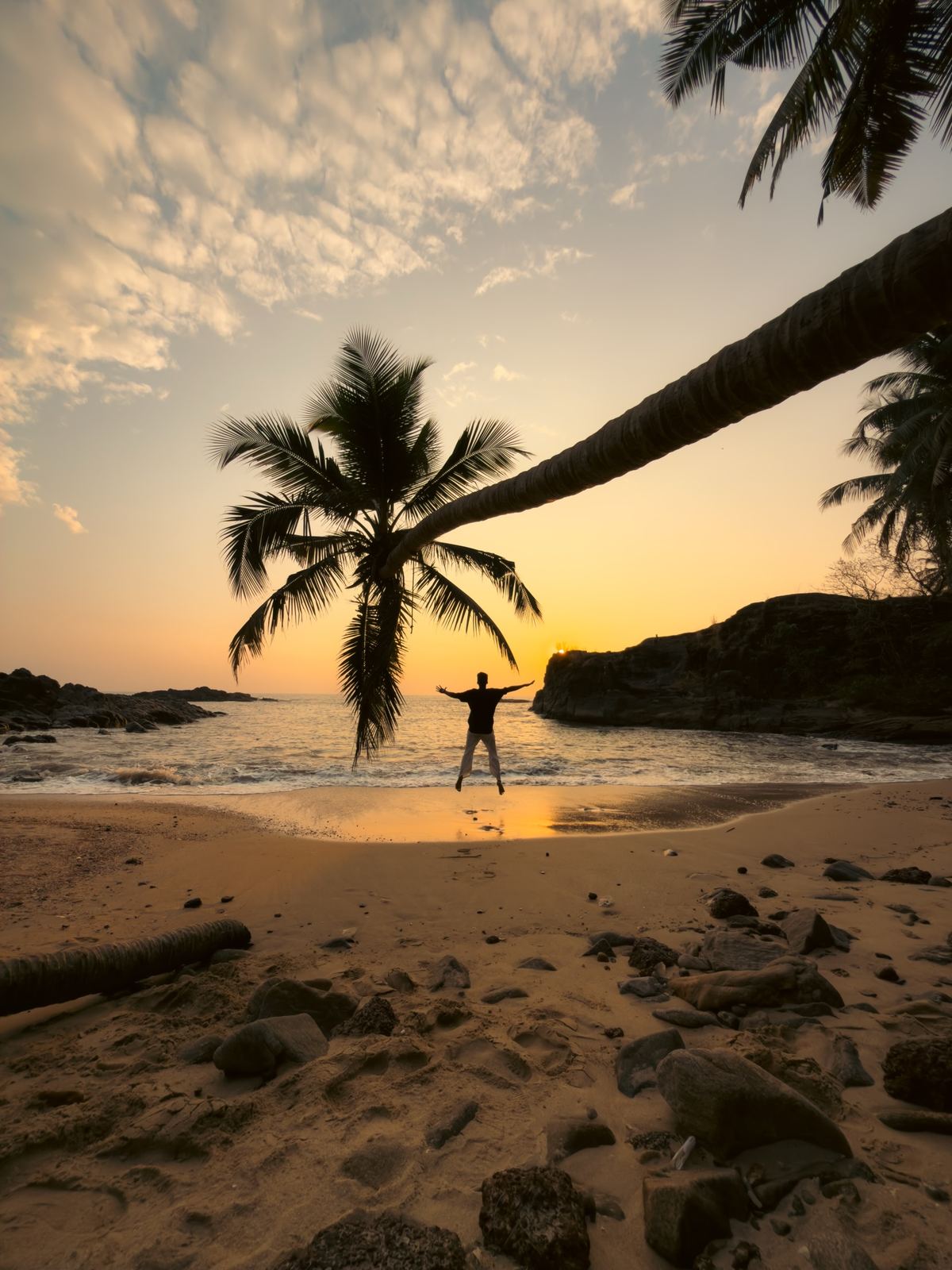 Beach at sunset in Kannur, Kerala