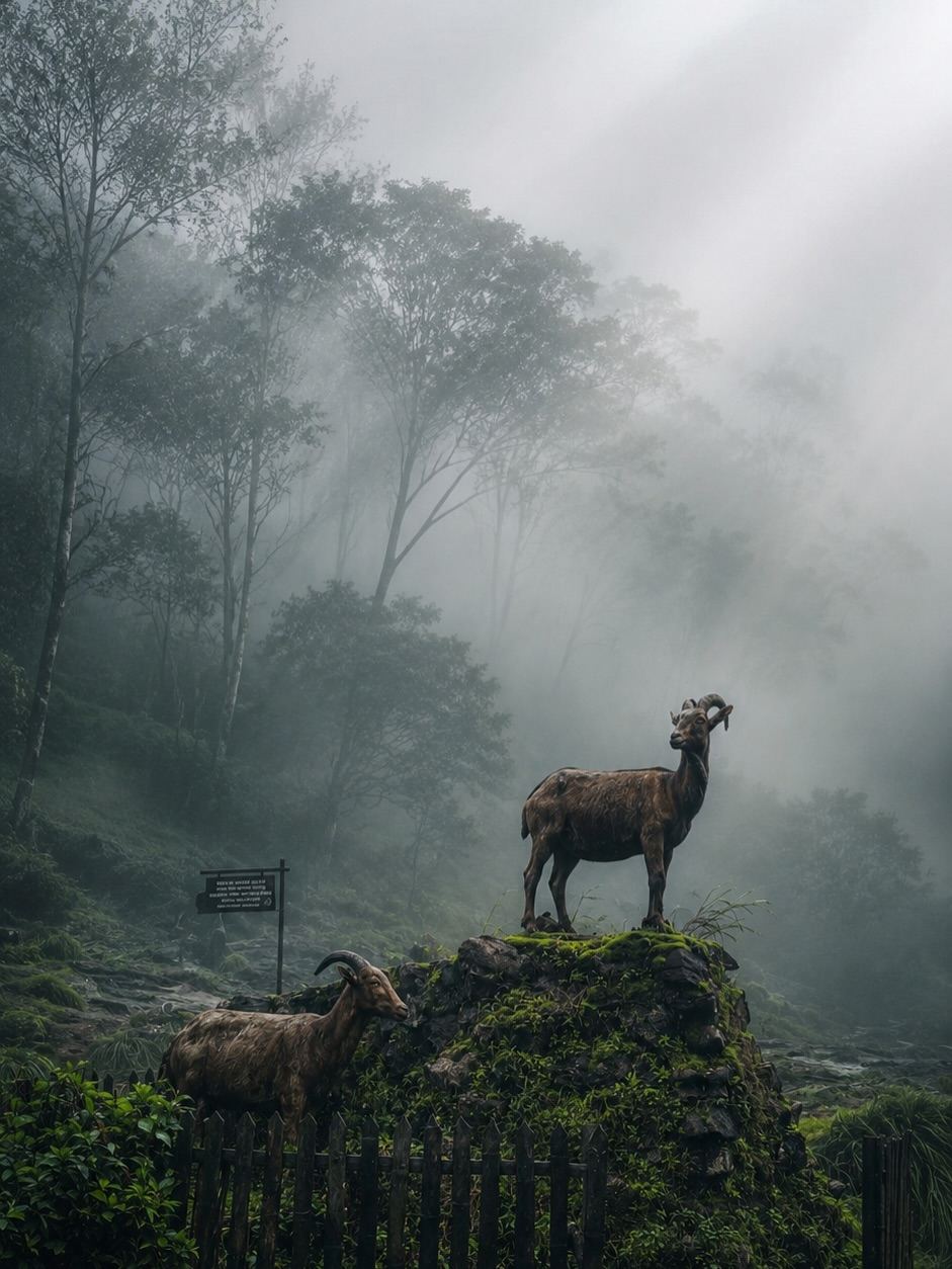 Misty hills near Ponmudi, Kerala